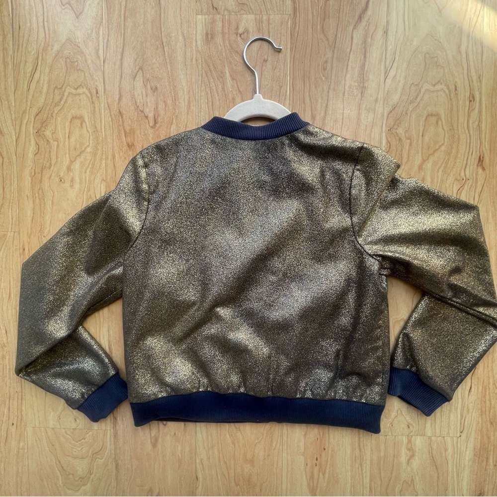 Wonder Nation Girls Metallic Bomber Jacket Size L(10/12). - Picture 3 of 7